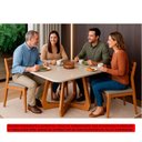 Ver imagem 3 de Mesa com 4 Cadeiras Damasco Bromelia 1,30 Sala de Jantar Moderna Madeira/off White/linho Cinza