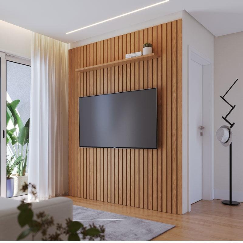 Painel para Tv Home Suspenso Ripado Ambiente Niágara 1956 Mm