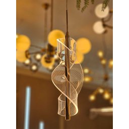 Pendente Moderno Espiral Dourado 32cm Led 7w 3 em 1 Bivolt Paris Luz - 3
