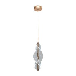 Pendente Moderno Espiral Dourado 32cm Led 7w 3 em 1 Bivolt Paris Luz - 1