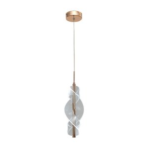 Pendente Moderno Espiral Dourado 32cm Led 7w 3 em 1 Bivolt Paris Luz