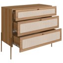 Ver imagem 3 de Cômoda 3 Gavetas Palhinha Pé Madeira Oslo Artesano Hanover