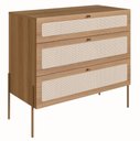 Ver imagem 2 de Cômoda 3 Gavetas Palhinha Pé Madeira Oslo Artesano Hanover