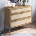 Ver imagem 1 de Cômoda 3 Gavetas Palhinha Pé Madeira Oslo Artesano Hanover