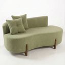 Ver imagem 2 de Conjunto 2 Poltronas + Sofá Curvo Orgânico Luna Boucle Verde Menta - Montanaris Decor