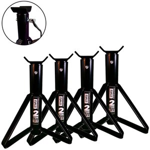 Cavalete Mecânico Automotivo 2 Ton Kit 4 Peças Evald - Preto