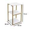 Prateleira Industrial Lateral Mesa Base Dourado Tampo Branco - 8