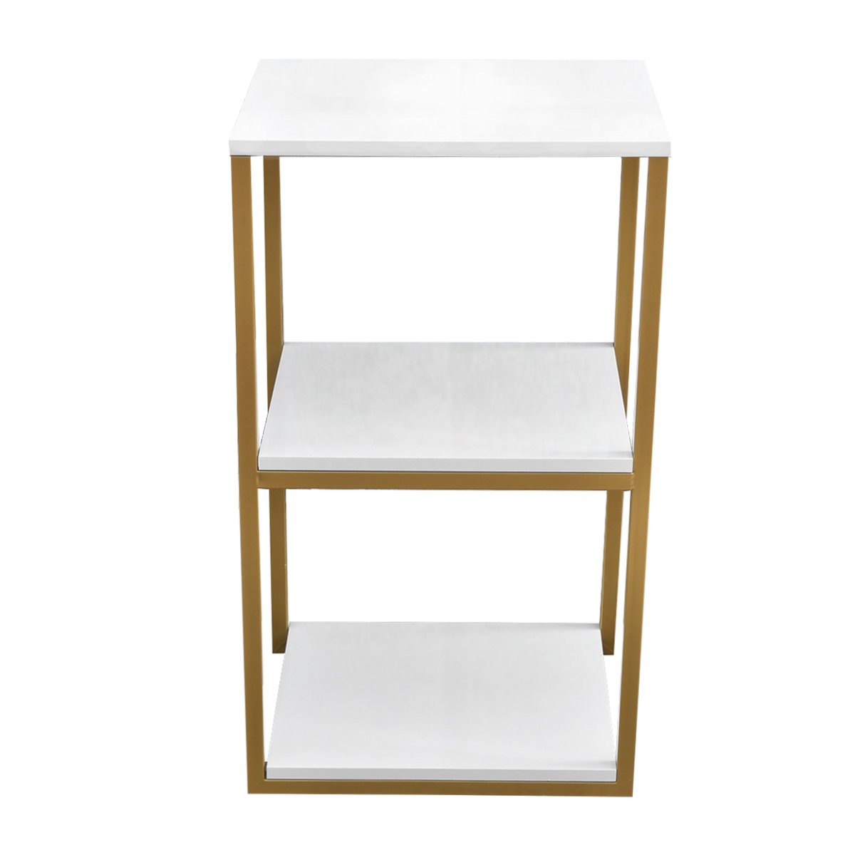 Prateleira Industrial Lateral Mesa Base Dourado Tampo Branco - 2