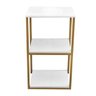 Prateleira Industrial Lateral Mesa Base Dourado Tampo Branco - 2