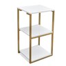 Prateleira Industrial Lateral Mesa Base Dourado Tampo Branco - 1