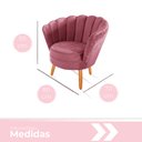 Ver imagem 3 de kit 02 Poltronas Pétala Decorativa para Sala e Quarto Pés Palito Veludo - W&D - Rosê