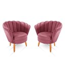 Ver imagem 2 de kit 02 Poltronas Pétala Decorativa para Sala e Quarto Pés Palito Veludo - W&D - Rosê