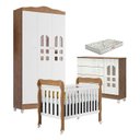Ver imagem 1 de Quarto de Bebê New Selena 3 Portas com Berço Lila e Cômoda Selena Branco Acetinado Amadeirado e Colc