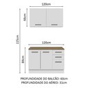 Ver imagem 4 de Kit com Balcão e Armário Aéreo Multiuso 120cm Agata Madesa
