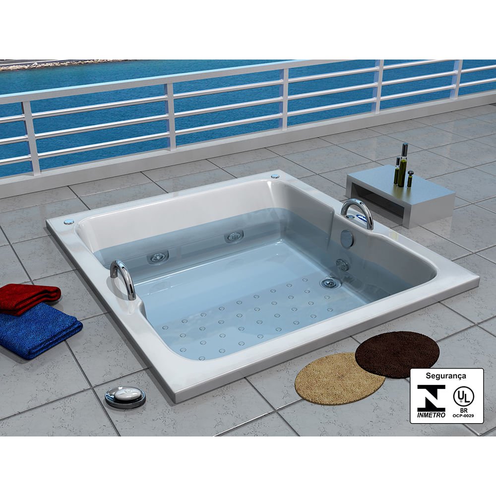 Banheira Caribe Albacete Master 1,35x1,30x0,45 Gel Coat - 1