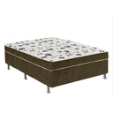Ver imagem 1 de Cama Box Casal Suede Marrom + Colchão Casal Suede Marrom Orto Molas Ensacada 138x188x55