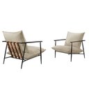 Ver imagem 3 de Poltrona Decorativa Couro Offwhite Agnes