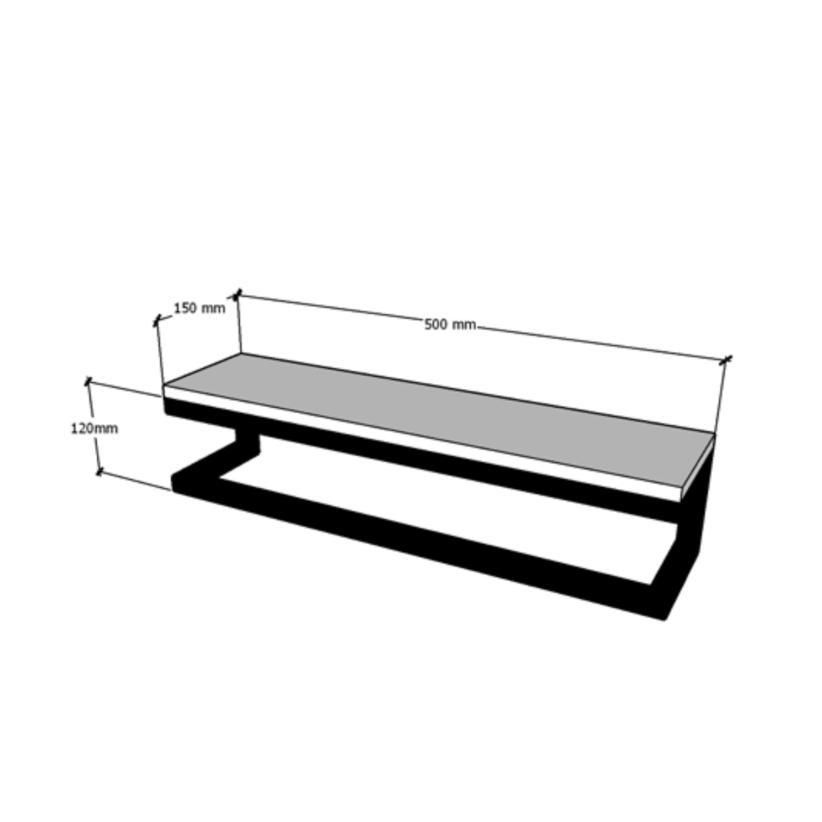 Toalheiro para Banheiro Mdf Preto 50cm - 3