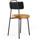 Ver mais imagens de Kit 06 Cadeiras Decorativas Estofada Para Sala Jantar Barcelona L02 Couríssimo Preto Whisky - Lyam