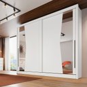 Ver imagem 2 de Guarda Roupa Casal com Espelho 2 Portas de Correr Geom Novo Horizonte Branco