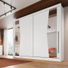 Guarda Roupa Casal com Espelho 2 Portas de Correr Geom Novo Horizonte Branco - 2