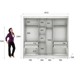 Guarda Roupa Casal 2 Portas de Correr Geom Novo Horizonte Branco - 7