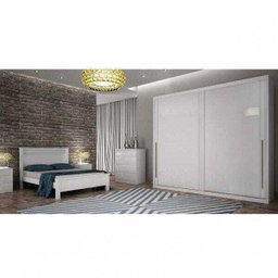 Guarda Roupa Casal 2 Portas de Correr Geom Novo Horizonte Branco - 5