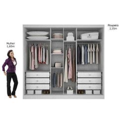 Guarda Roupa Casal 2 Portas de Correr Geom Novo Horizonte Branco - 4