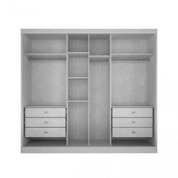 Guarda Roupa Casal 2 Portas de Correr Geom Novo Horizonte Branco - 6