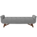 Ver imagem 3 de Puff Recamier Decorativo com Pés em Madeira 195 Cm Itália P05 Veludo Cinza - Lyam Lyam Decor