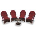 Ver imagem 1 de Conjunto de Poltronas Fibra Sintética Paris Alumínio - 4 Poltronas + 1 Mesa Centro - Tecido Duna Ver