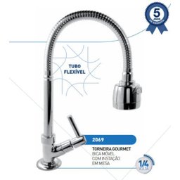 Torneira Gourmet Para Pia Cozinha Mesa Bancada Luxo - 2