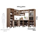 Ver imagem 2 de Cozinha Modulada Completa 8 Peças com Espaço para Forno e Micro-ondas sem Tampo Aspen Luciane Móveis