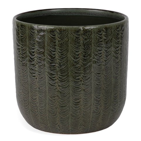 Cachepot Decorativo em Cerâmica Verde Escuro 19,5cm 22849 Mart