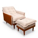 Ver imagem 1 de Poltrona Hellen com Puff Classic 01 Platinum Bege / Caramelo Fosco