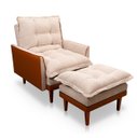 Ver imagem 5 de Poltrona Hellen com Puff Classic 01 Platinum Bege / Caramelo Fosco