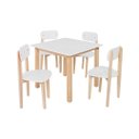 Ver imagem 2 de Conjunto Mesa e Cadeiras Infantil Mdf Pinus 7 Cores Pu Fosco:branco