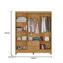 Ver imagem 3 de Guarda-Roupa Casal 6 Portas e 2 Gavetas e Pés Panamá