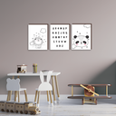 Ver imagem 4 de Kit 3 Quadros Decorativos Infantil Alfabeto Dos Bichos 30x40 MDF