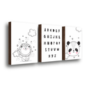Ver imagem 1 de Kit 3 Quadros Decorativos Infantil Alfabeto Dos Bichos 30x40 MDF