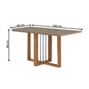 Ver imagem 4 de Mesa de Jantar 4 Lugares Noemi com Vidro Canela/freijo/bronze/marrom - Kappesberg Jantar