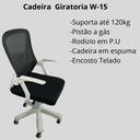 Ver imagem 2 de Cadeira de Escritório Ergonômica Giratória Preta C/ Branco