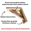 Ver imagem 3 de Mão Francesa De Madeira Kit 6 Suportes P/Prateleiras 30x30cm