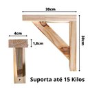 Ver imagem 2 de Mão Francesa De Madeira Kit 6 Suportes P/Prateleiras 30x30cm