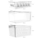 Ver imagem 2 de Kit 3 Caixas Organizadoras de Geladeira Transparentes Armazenadoras de Frutas Legumes Ovos Clear Fre