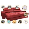 Sofá Retrátil e Reclinável 2,72m Molas Ensacadas Cama inBox Brasil Velusoft Vermelho - 3