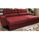 Ver imagem 1 de Sofá Retrátil e Reclinável 2,72m Molas Ensacadas Cama inBox Brasil Velusoft Vermelho