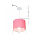 Ver imagem 2 de Lustre Pendente Cilíndrico Md-4054 Cúpula em Tecido 30x21cm Rosa Bebê - Bivolt