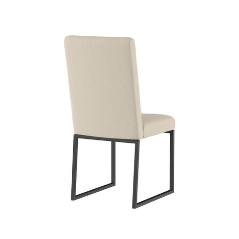Cadeira para Mesa Jantar Base de Ferro Preto Cor:bege