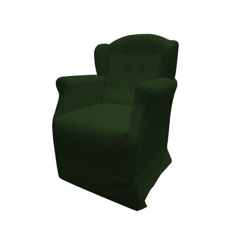 Poltrona Cadeira De Amamentação Com Balanço Manu Suede Verde Ms Decor